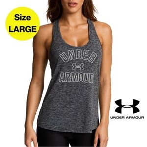 3/for $15 🍒 UNDER ARMOUR Dark Gray Relaxed Fit Racerback Tank Top 🩶 (Large)